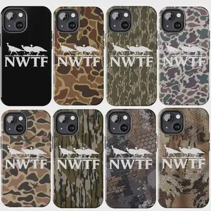 Turkey Hunting Bottomland Camo Phone Case NWTF Style Waterfowl Camo Phone Case Shockproof Hunting Phone Cover for Phone 17 16 15 14 13 12 11 Heavy Duty Tough Phone Case Shockproof Drop Protection Durable Hard Cover
