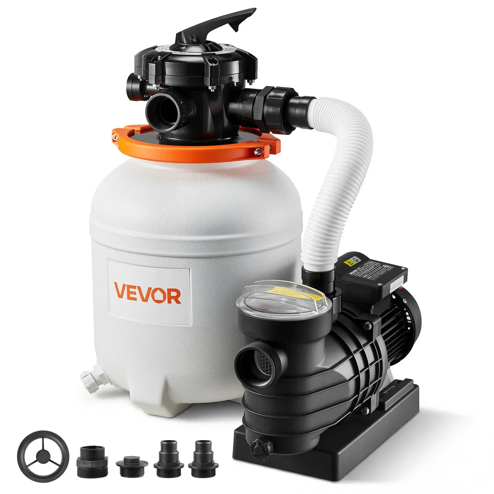 【Summerfinds】VEVOR 12 in Sand Filter Pump for Above Ground Pool,0.33 HP 3000 GPHSwimming Pool Sand Filter Pump with Pre-Assembled Core & Leak-Resistant Design6-Way ValveHigh-Efficiency Filtration for Pools, Pool Accessories, Water Pump Filters