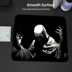 680 ℃   High-Temperature Acid-Washed Mouse Pad |   Black and White Calligraphy Pattern, Heavy-Duty Desktop Mat, Compatible with Laptops and Desktops, Ideal for Office and Gaming Use, 3mm Thick, Square and Oblong Shape
