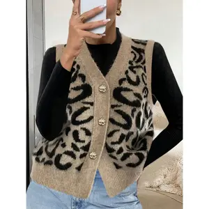 Spring and Autumn women's sweater vest jacket, fashionable, simple, business, leisure, commuting, elegant, vacation, warm, high-end, multifunctional, slim fit