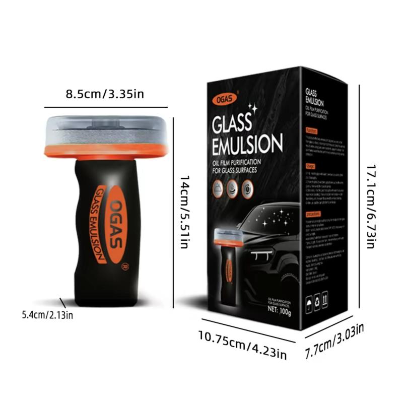 Automotive Oil Film Cleaning Brush New Glass Coating for Windshield Glass Oil Film Remover, Strong Front Windshield Remover for Windshield Improves Clarity and Visibility