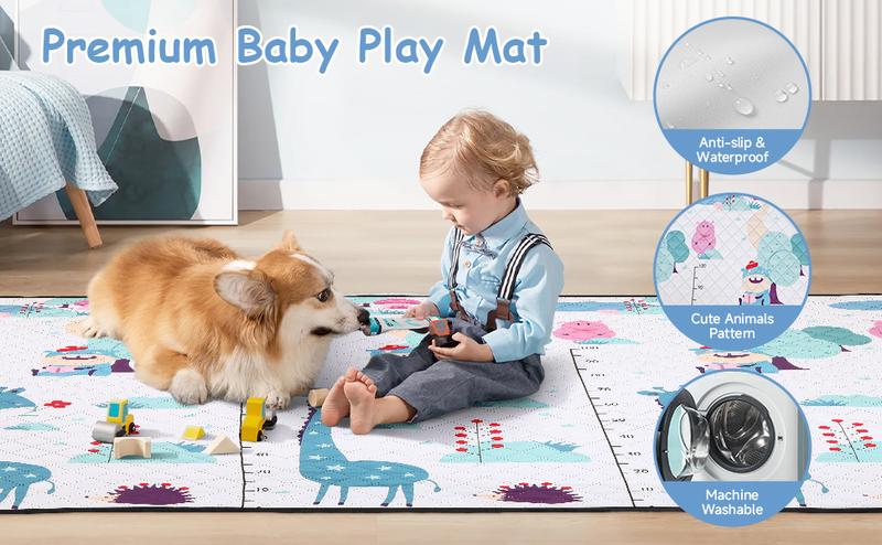 Benazcap Extra Large Baby Playpen with Mat 75"*59" BPA-Free Safe No Gaps Design, Sturdy Safety Play Yard for Indoor Outdoor Fun, Fun Gift for Mothers,Grey