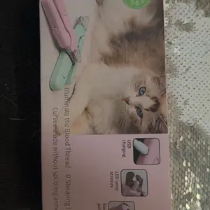 PetPulse 2-in-1 LED Pet Nail Grinder - Non-Slip Handle Trimmer with LED Nail Guidance for Safe, Easy Home Grooming of Dogs & Cats