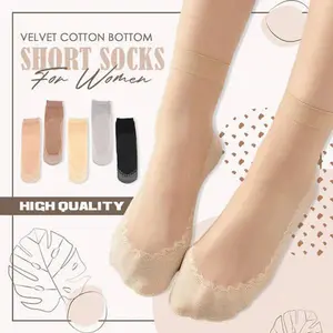 Invisible Slip-resistant Crystal Silk Socks Ultra-fine Breathable Non-slip Design High Elasticity All-match Fashion for Women