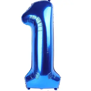 40-Inch Navy Blue 1 Balloon for First Birthday, 10th & 21st, Giant Number Balloon for Boys