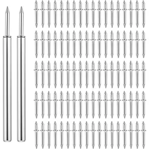 200pcs Double-Head Skirting Thread Seamless Nail with Screws & Specific Sleeve Tool, Non-Marking Double-Headed Nails, Invisible  Mouting Screws for Baseboard Wall Panels Furniture Cover Plates, No Drilling Required