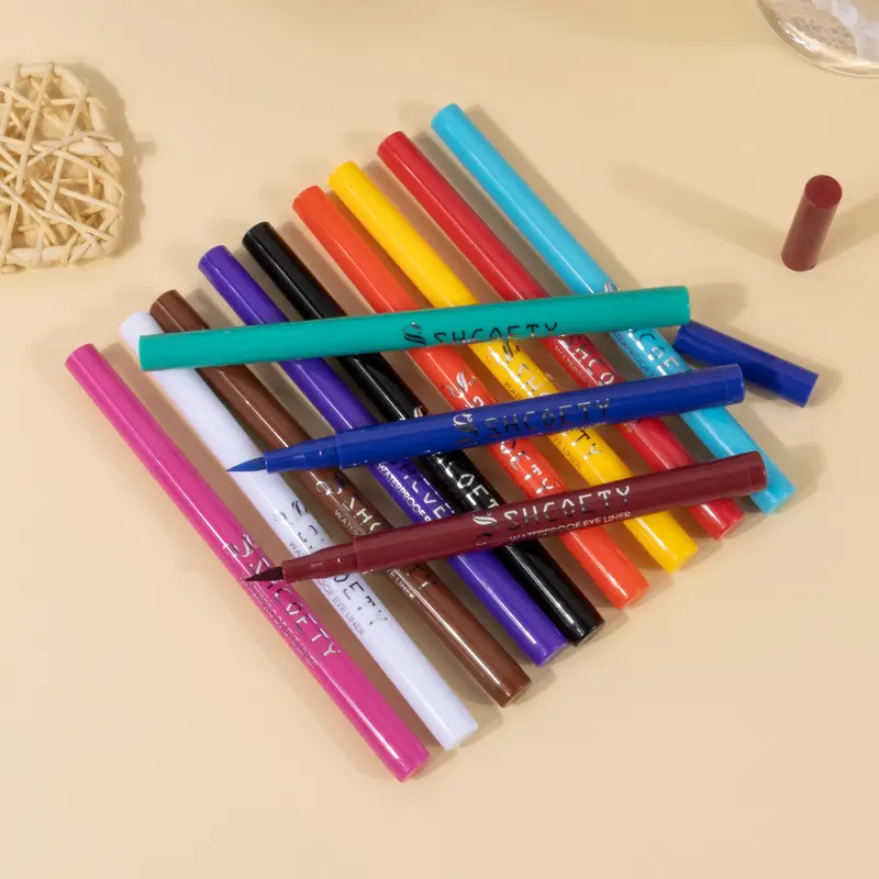 SUGARTY Colorful Liquid Eyeliner 12pcs Set Long Lasting Easy Application Professional Daily Makeup Accessories Cosmetic