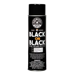 CHEMICAL GUYS Black On Black Instant Shine – High Gloss Aerosol Trim & Tire Dressing for Hard-to-Reach Areas | Restores Deep Black Look to Engine Bays, Bumpers, Grilles, Plastic & Rubber | Fast Spray-On Shine for Cars, Trucks & SUVs