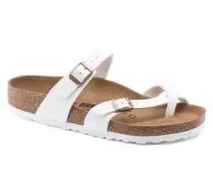 Birkenstock Slide Sandals with Toe Loop - Mayari Copper Buckle