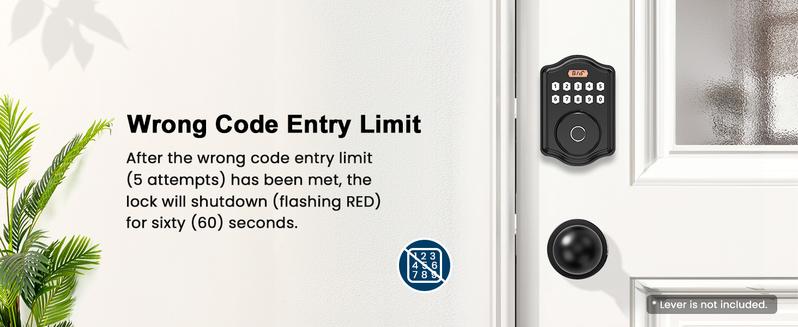 52hz AI Smart Fingerprint Door Lock with Code, Voice Guide, Password lock, Auto Lock, Easy to Install, Black Security-A3 52hz AI Smart Fingerprint Door Lock with Code, Voice Guide, Password lock, Auto Lock, Easy to Install, Black Security-A3