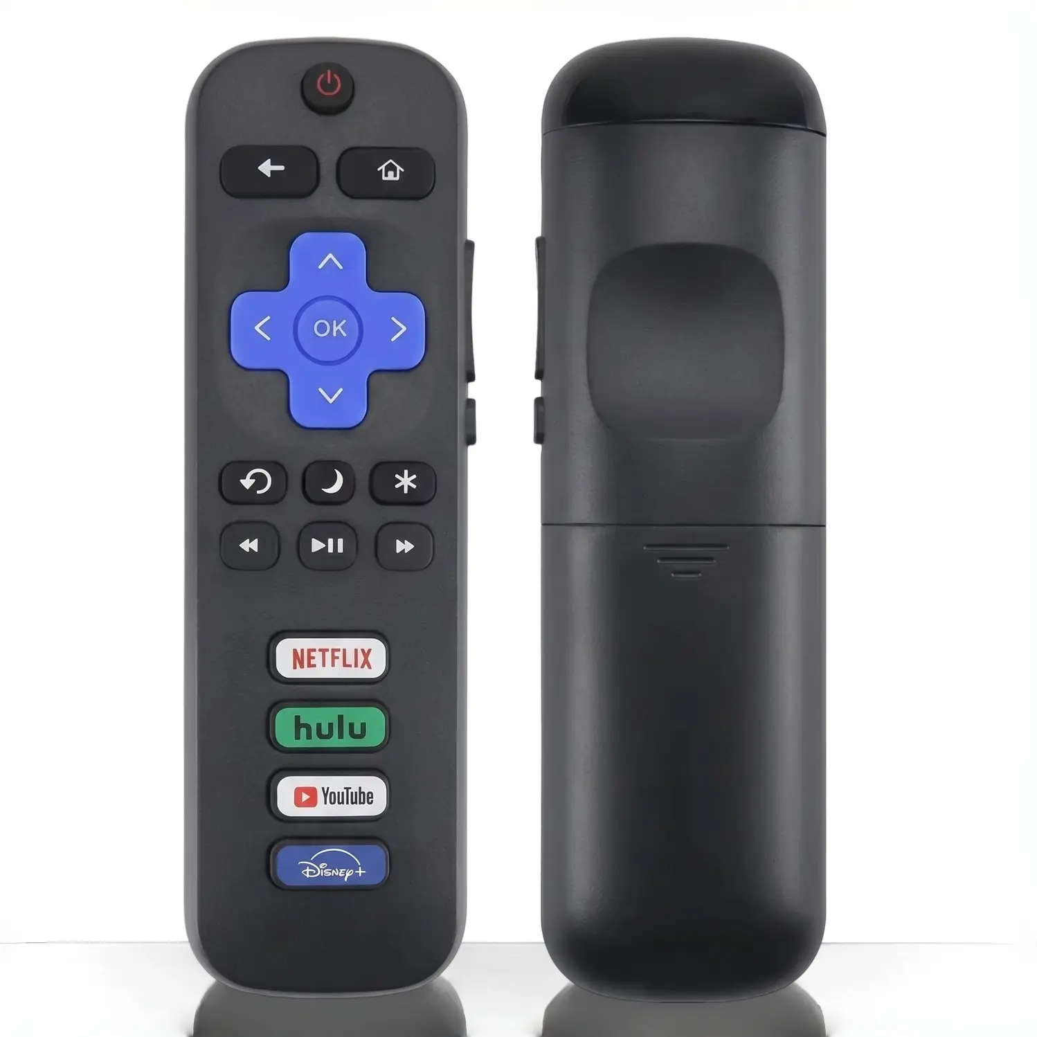Wireless Remote Controller for Roku Smart TVs - Universal Replacement, Remote Included, Compatible with TCL, Hisense, Onn, Sharp, Element, Philips, 4 Hotkeys (Netflix, Hulu, YouTube, Disney+), Grip That Stays