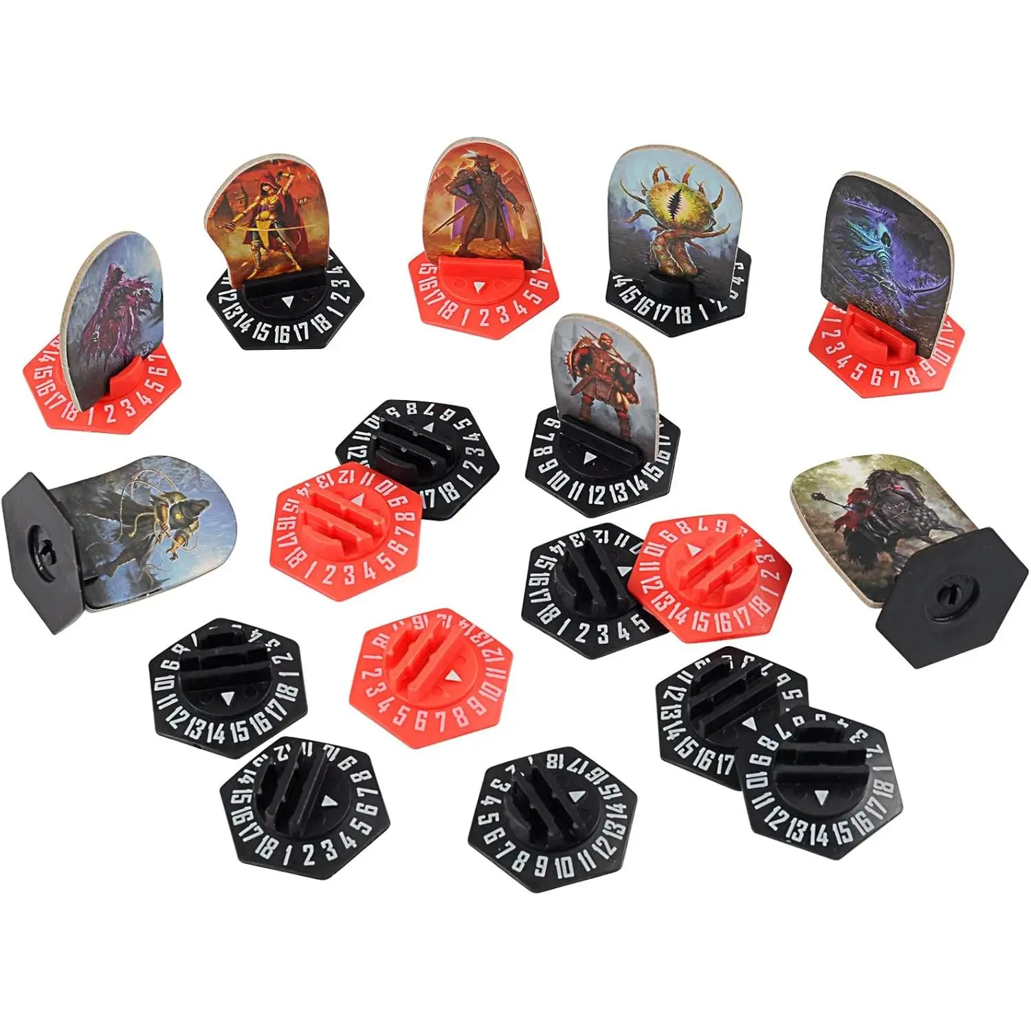 CZYY Standee Bases with Health Tracker and Status Token Slots Pack of 27 Plastic Hex Monster Stand Compatible with Gloomhaven and Frosthaven Board Game