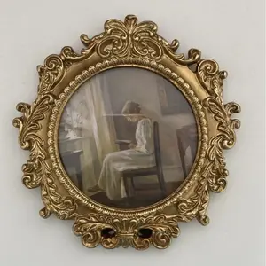 Vintage Picture Frame Decorative Wedding Photo Frames Home Aesthetic Wall Frames Bedroom Luxury Desk Frame Interior Decoration