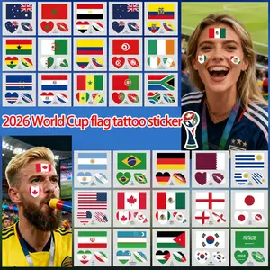 New US-Canada-Mexico World Cup flag temporary tattoos, football match temporary tattoos, sports meet temporary tattoos, water transfer face stickers