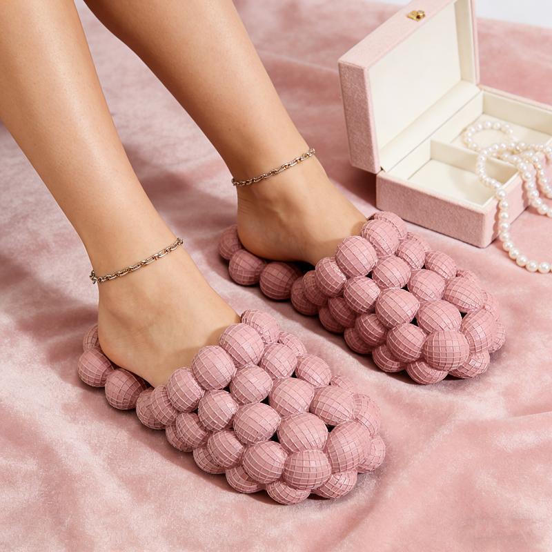 Lumubby Unisex Bubble Slide Summer "Poop Feeling" Grape Slippers Trendy EVA Anti Slip Home Massage Foot Soles for Bathing in the Shower Unisex Orange 3D Bubble Look Cloud like Comfort Footwear Women Shoe Soft