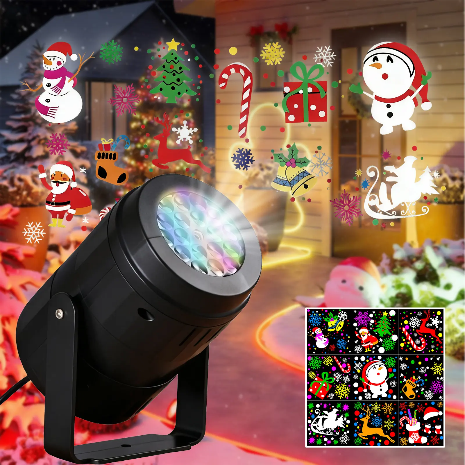 AMYTHYLLA Snowflake Projector Lights Outdoor/Indoor LED Lights Projector Waterproof for Christmas Decorations Holiday Projector for Christmas Party