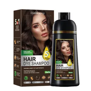 Gray Hair Dye Shampoo, 5 in 1 Long Lasting Natural Ingredients Hair Dye Shampoo for Women and Men