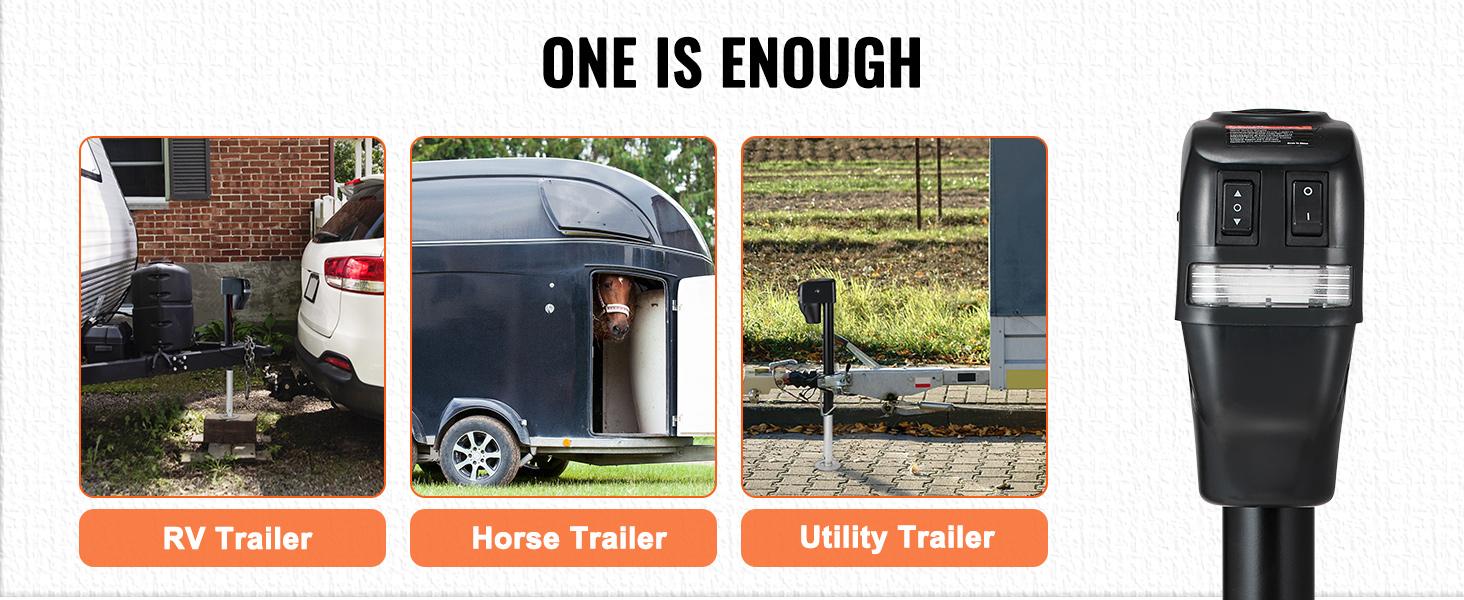 VEVOR Trailer Jack,  Electric Power Tongue Jack Weight Capacity 4000 lbs, 9.84"-33.85" Electric Tongue Jack with Waterproof Cover for Lifting RV Trailer, Horse Trailer, Utility Trailer, Yacht Trailer Tow VEVOR Super Brand Day