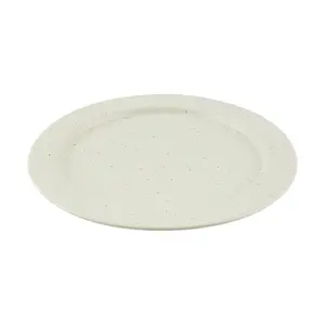 POLAATHOME Korean Egg LIM 23cm Matte Ceramic Round Plate - Brunch Serving Dish, Eggshell White