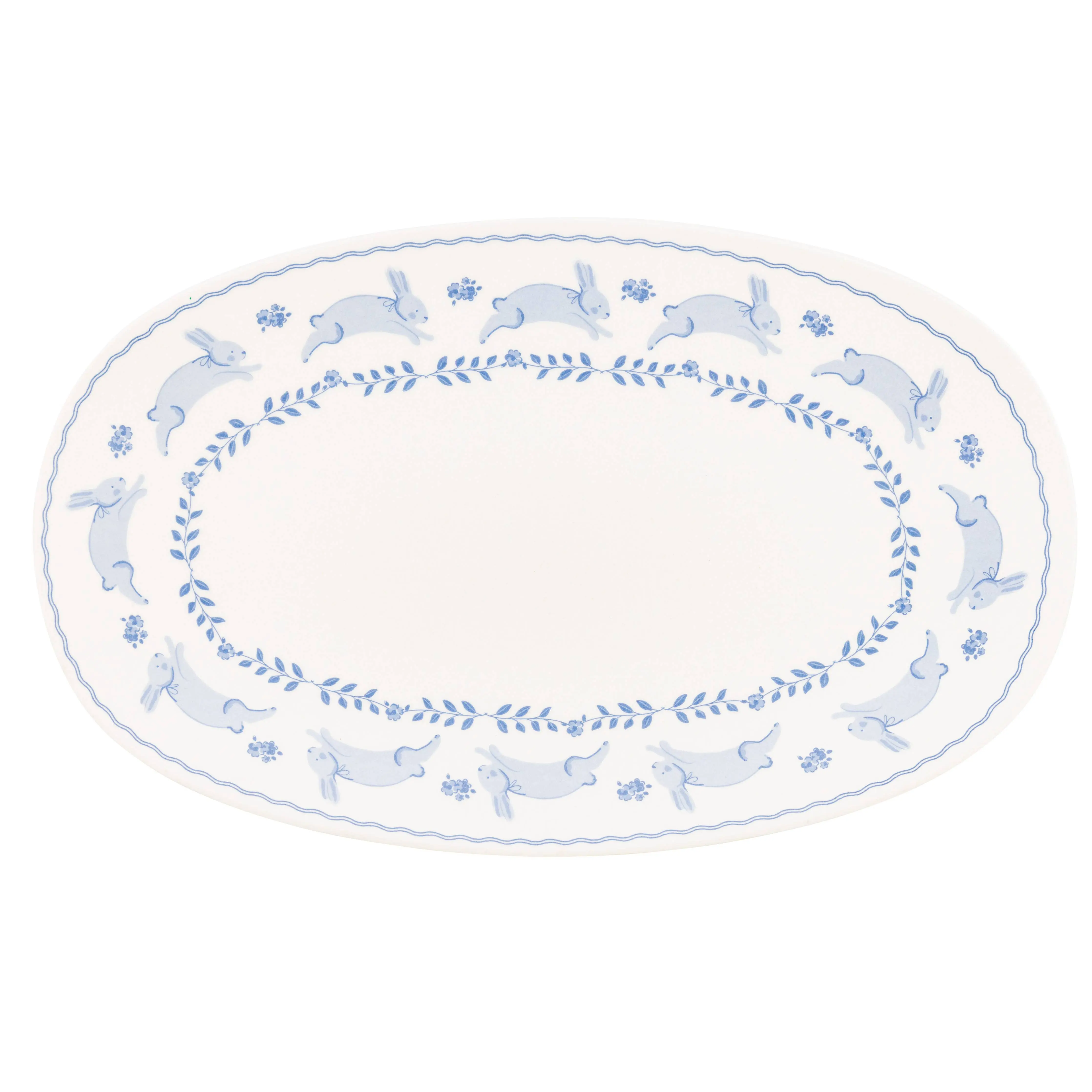 Bunny Oval Bamboo Tray