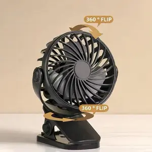 Rechargeable MiniFan 360° Rotating Hanging Clip Fan with Nightlight for Easy Portability