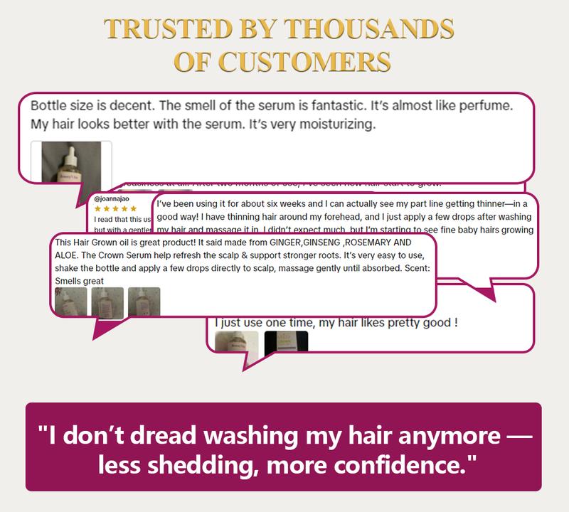 【Buy 1 Get 1 Free】Crown Serum Hair Regrowth Serum for Hair Loss & Thinning – Less Shedding, Fuller Hair, Fast Absorbing, No Grease Ginseng Haircare
