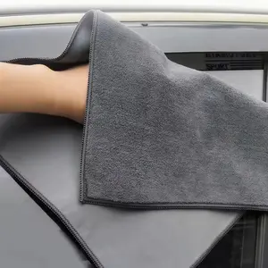 Gray Microfiber Detailing Towel, Car Cleaning Drying Cloth, 12''x 30'' Car Care Cloth, Car Auto Wash Towel, Professional Car Washing Accessories - 30cm*60cm