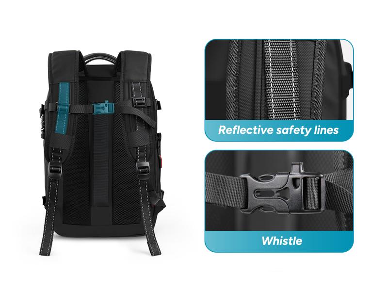 55L Expandable Vacpack Backpack, Vacuum Seal Backpack Travel, Vacuum Compression Bags for Travel, Air back Backpack with Lock, Travel Airbag Backpack with Portable Electic Pump