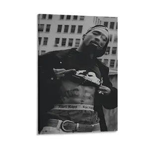 Tupac Poster - 90s Hip Hop Wall Art, Rap Icon Canvas Print, Vintage Music Decor, Iconic Rapper Room Wall Art