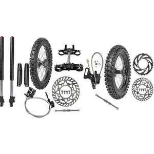 Front Forks End Triple Tree + 17" 14" Wheel 90/100-14 70/100-17 Tire Rim Disc Brake Assembly Upgrade Kit for Pit Dirt Bike Apollo Taotao SSR Coolster 125cc 140cc 150cc 160cc