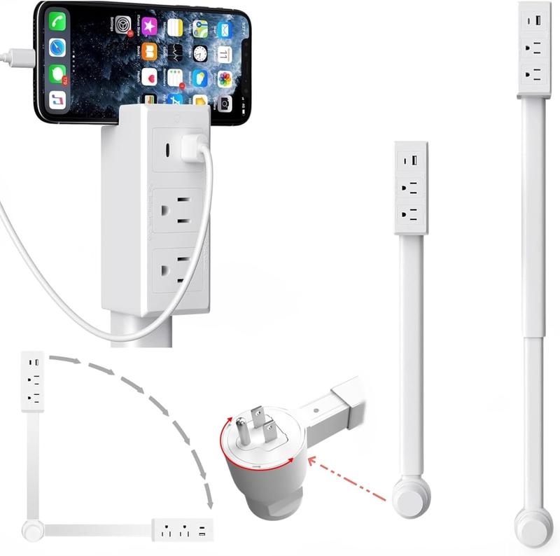 MUNBYN Electrical Outlet Extender Stick - Power Socket Expander,Extendable Outlet for Hard to Reach Places,Features USB-A,USB-C,2 AC Outlets,Rotates 180°,Use Behind Couches,Nightstands,Desks,More MUNBYN Electrical Outlet Extender Stick - Power Socket Expander,Extendable Outlet for Hard to Reach Places,Features USB-A,USB-C,2 AC Outlets,Rotates 180°,Use Behind Couches,Nightstands,Desks,More