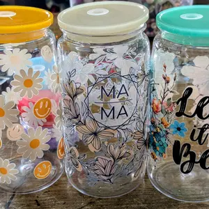 White Mama Floral Acrylic Cup
