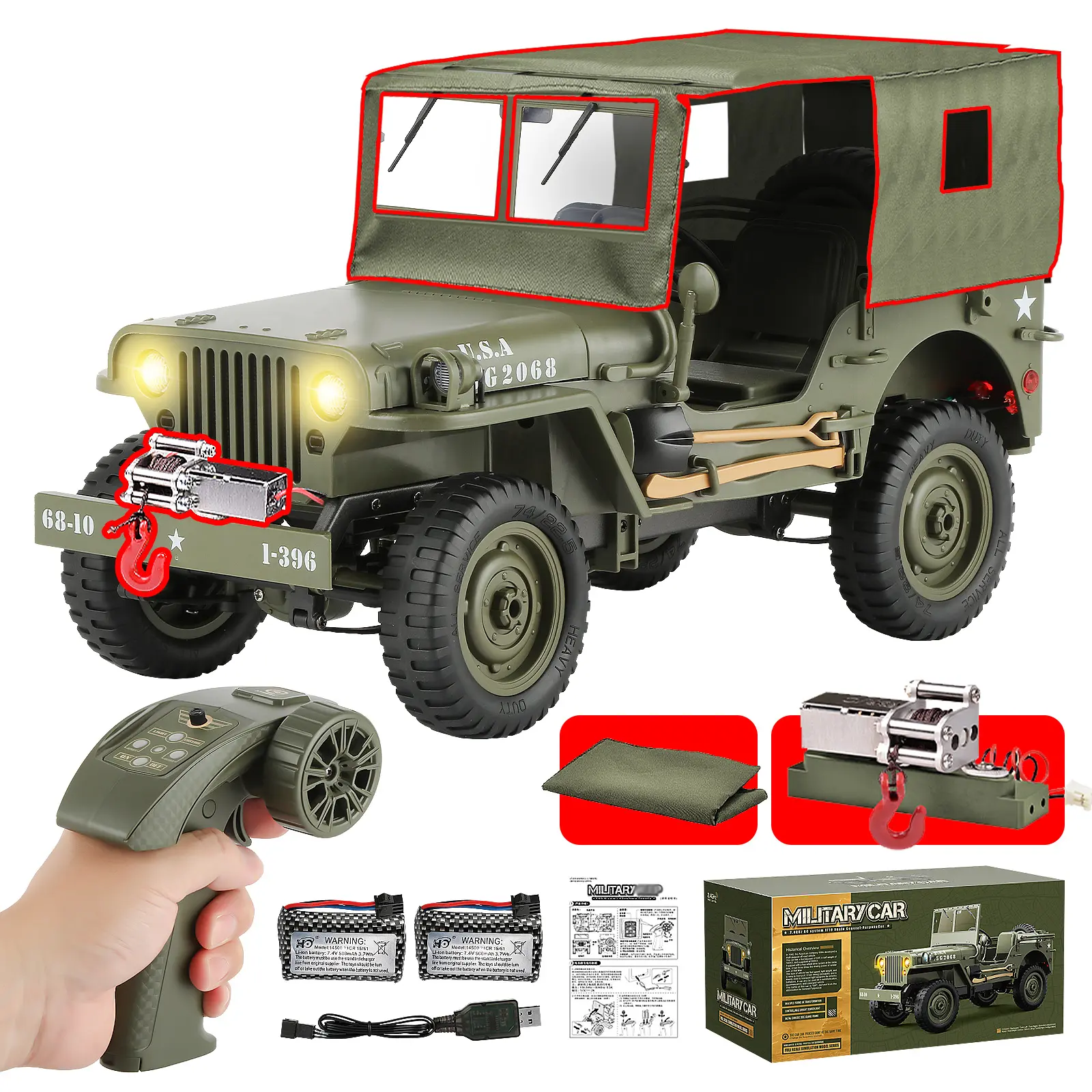 Add tarpaulin and winch
