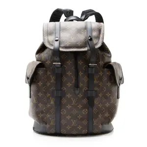 Pre-owned Louis Vuitton Leather Backpacks Monogram Canvas Macassar Christopher PM Backpack