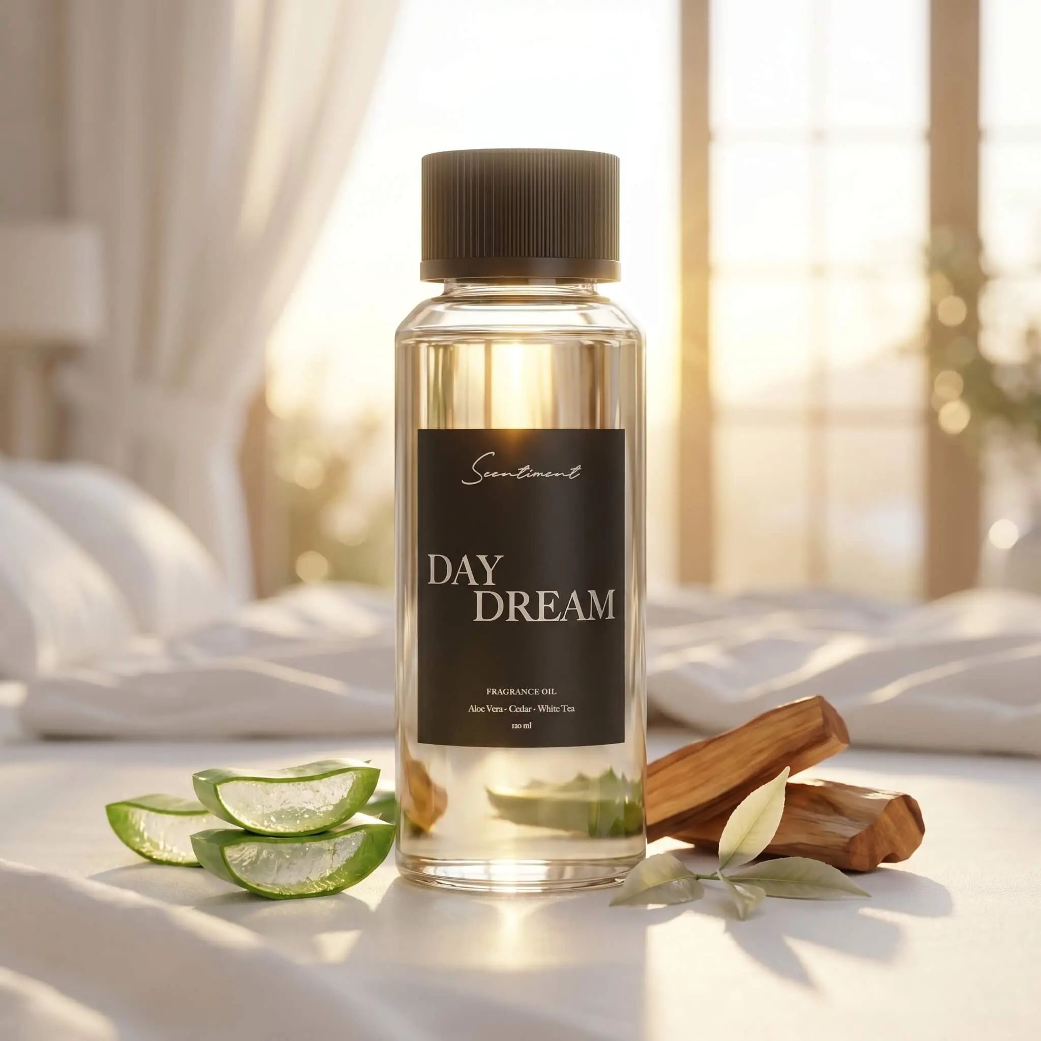 Scentiment Day Dream Fragrance Oil – White Tea, Aloe & Cedarwood Blend | Clean, Relaxing Scent | For Diffusers & Home Use