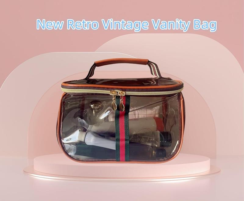 New Retro Vintage Vanity Bag – Large Capacity Waterproof Transparent Makeup Cosmetic Bag with Zipper – Luxury Toiletry Organizer for Women Ladies Travel & Storage New Retro Vintage Vanity Bag – Large Capacity Waterproof Transparent Makeup Cosmetic Bag with Zipper – Luxury Toiletry Organizer for Women Ladies Travel & Storage