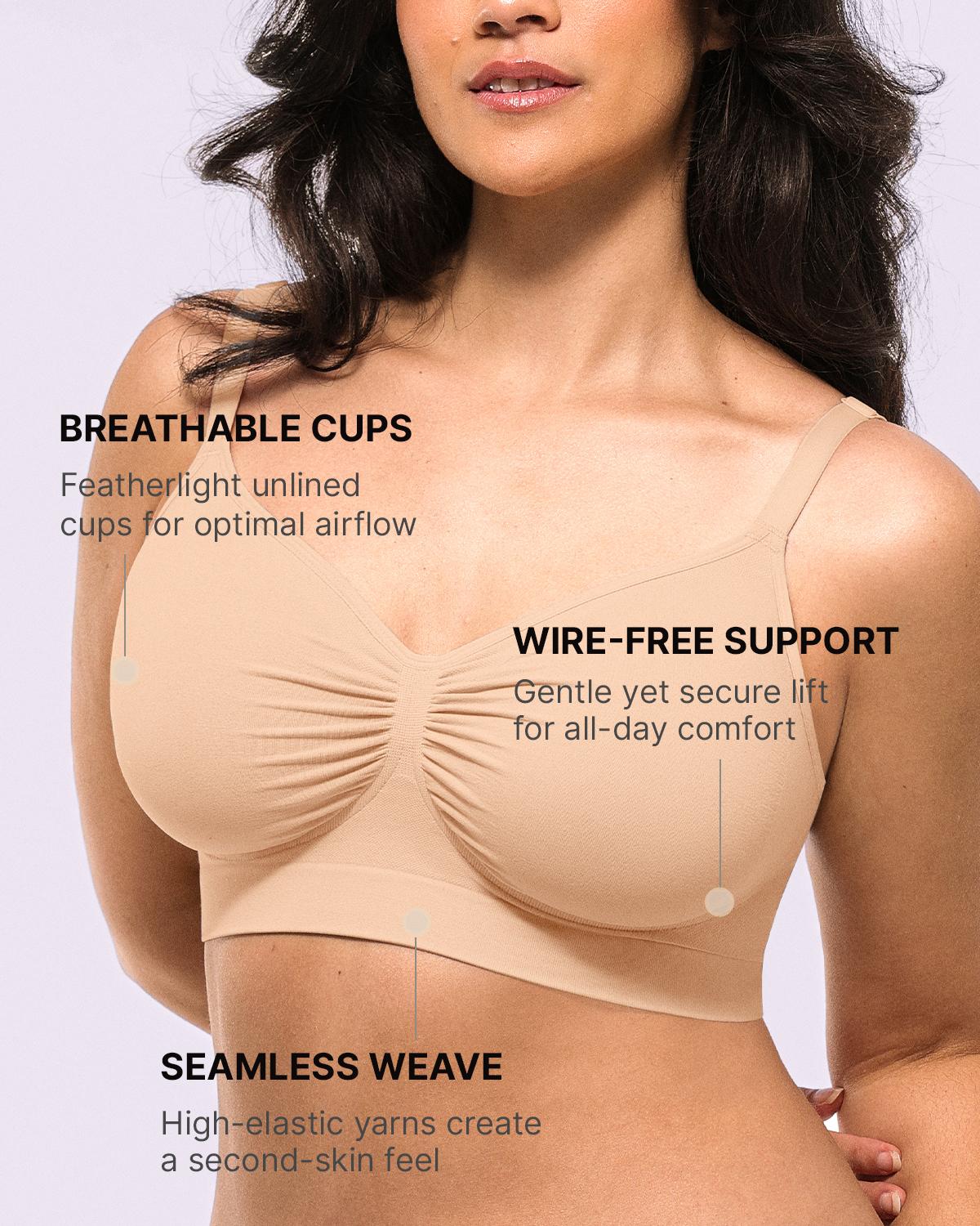 Shapellx ZeroFeel Wireless Bra – Wide Band & Cross-Back Support Sales