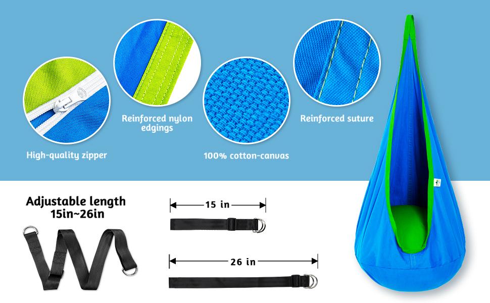 【Stand NOT Included】Christmas Gift,Pod Swing with Inflatable Pillow, Hanging Hammock Swing for Indoor & Outdoor, Sensory Chair,Children's Gift,Kid's Gift