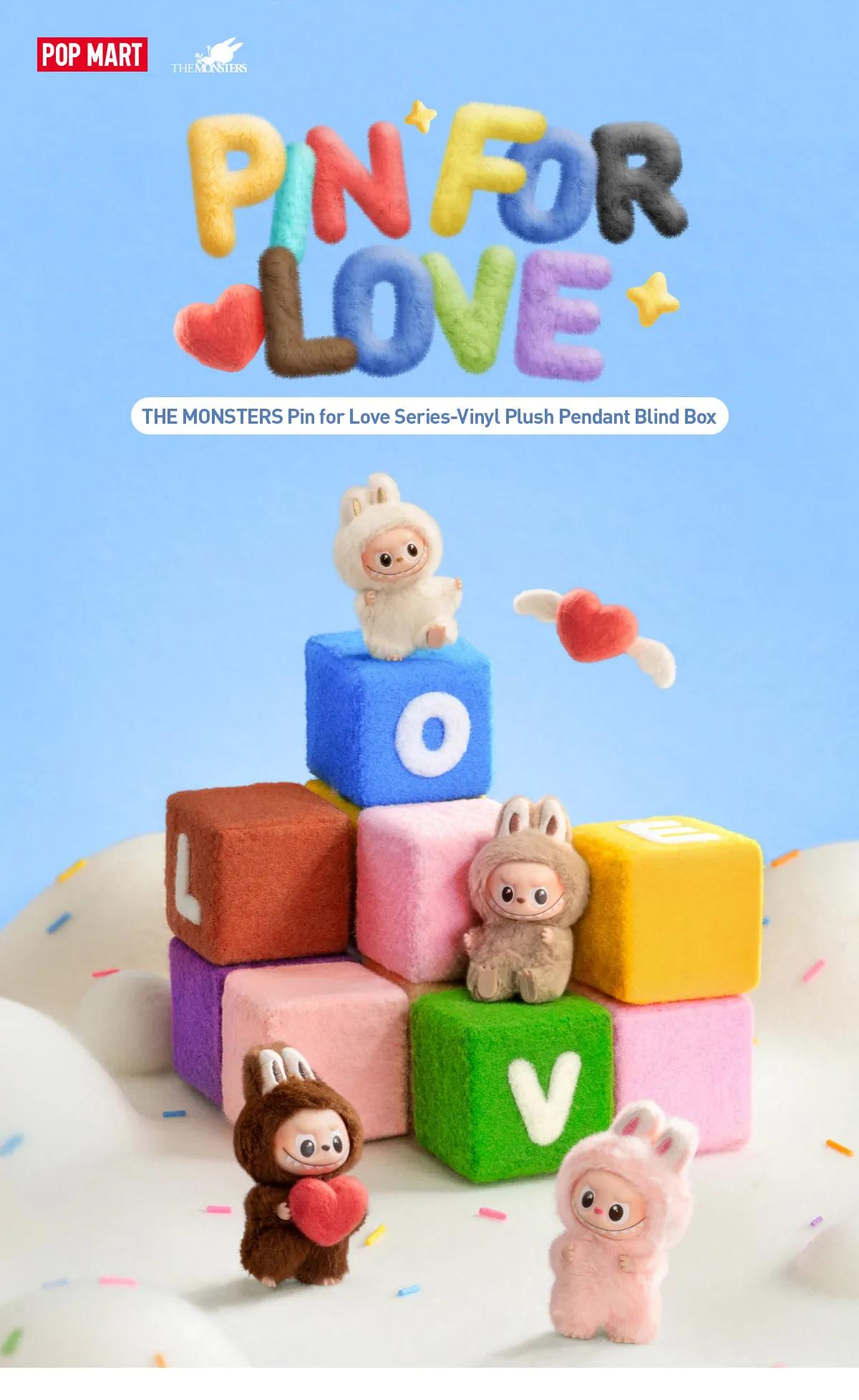 (marie4001)THE MONSTERS Pin for Love Series-Vinyl Plush Pendant Blind Box