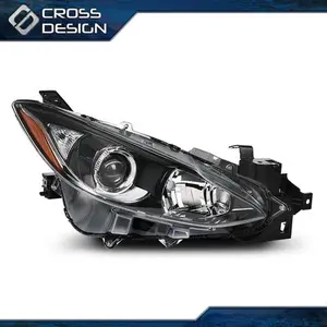 CROSSDESIGN Headlight Fit For 2014 2015 2016 Mazda 3 Hatchback or Sedan Right Passenger Side