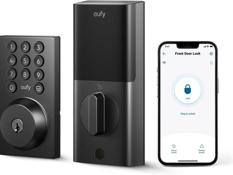 eufy Security Smart Lock C30, Keyless Entry, Built-in WiFi Deadbolt for Front Door, No Bridge Required, Easy Installation, App Remote Control, Auto Lock｜Spingtok