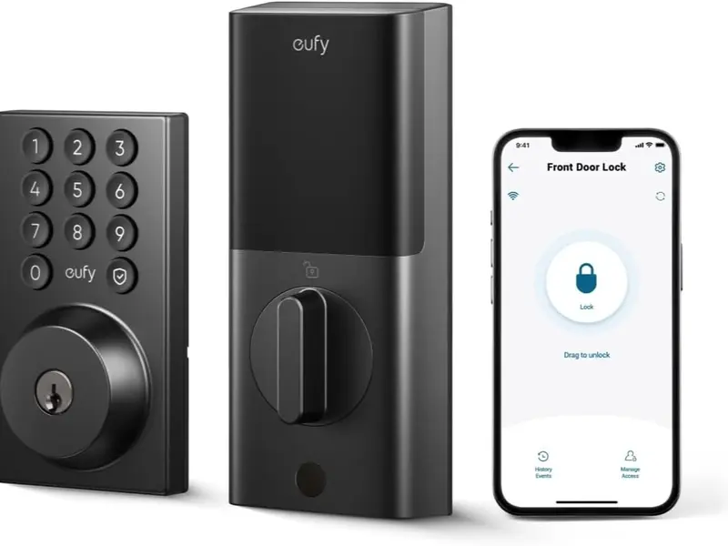 eufy Security Smart Lock C30, Keyless Entry, Built-in WiFi Deadbolt for Front Door, No Bridge Required, Easy Installation, App Remote Control, Auto Lock｜Spingtok
