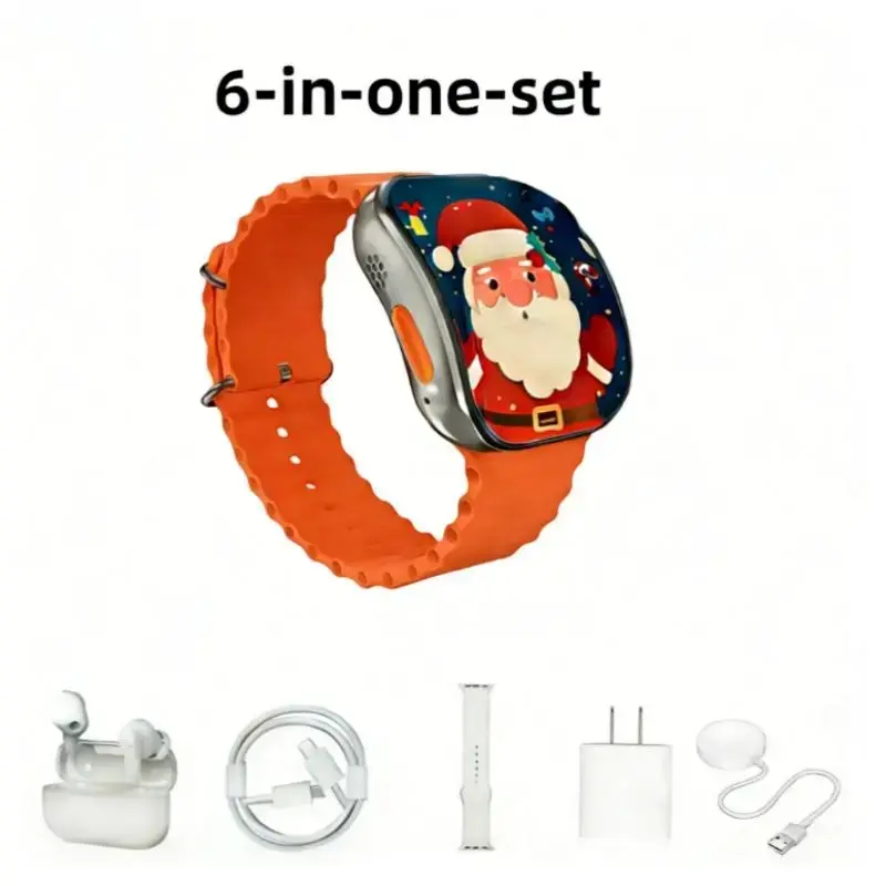 2026 Smart watch Kit for Men and Women with Bluetooth Headphones, Type-C Cable, Audio Support,Message Reminder, Step Counter, Alarm, Timer, Music Control, Comfortable Strap, Compatible with Most iOS and Android Smartphones,Father's Day gift