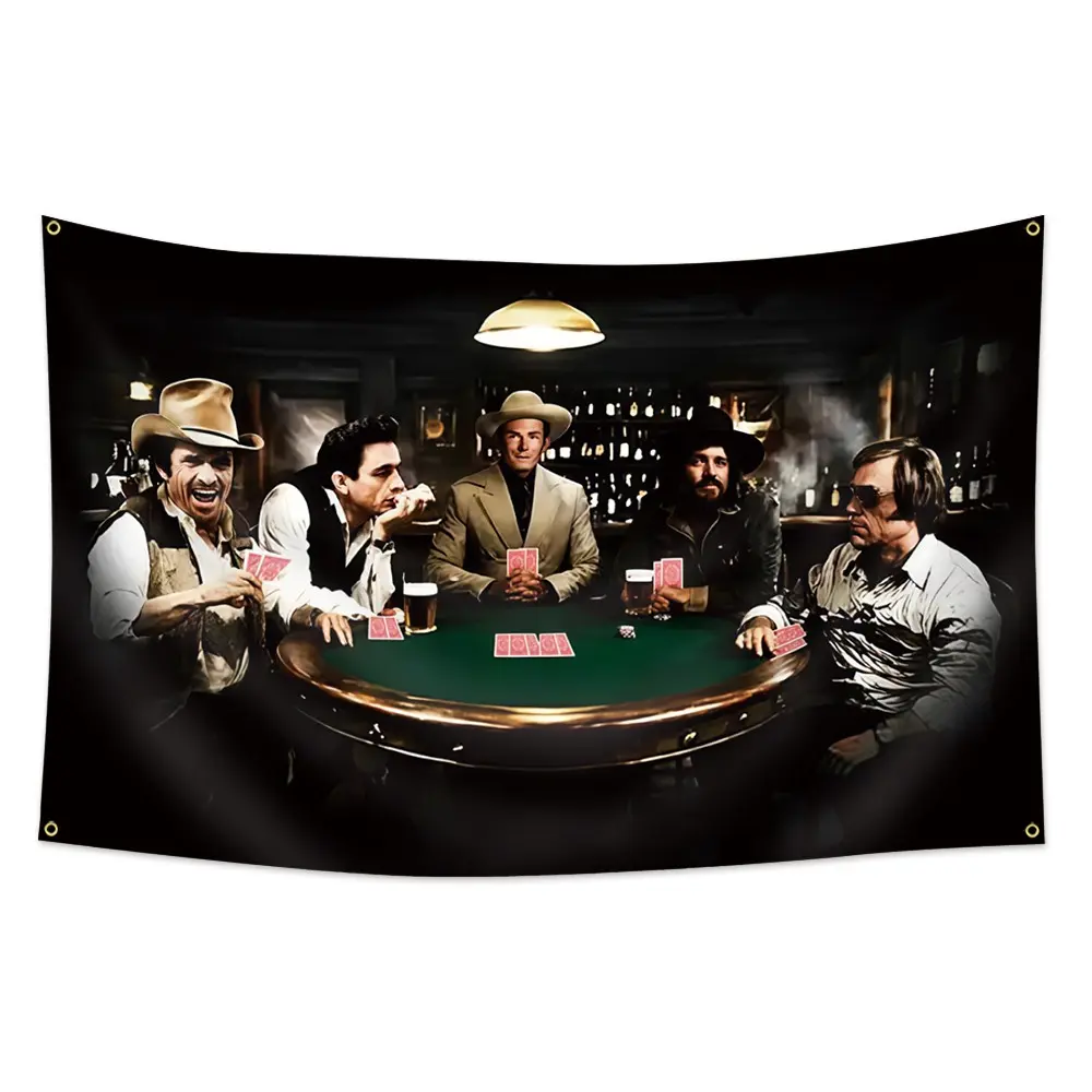 Country Legends Poker Game Wall Tapestry, Mens Country Tapestry Living Room Decoration Gift, Perfect Home Decor Accessory, Decorative Tapestry, Wall Hanging Tapestry