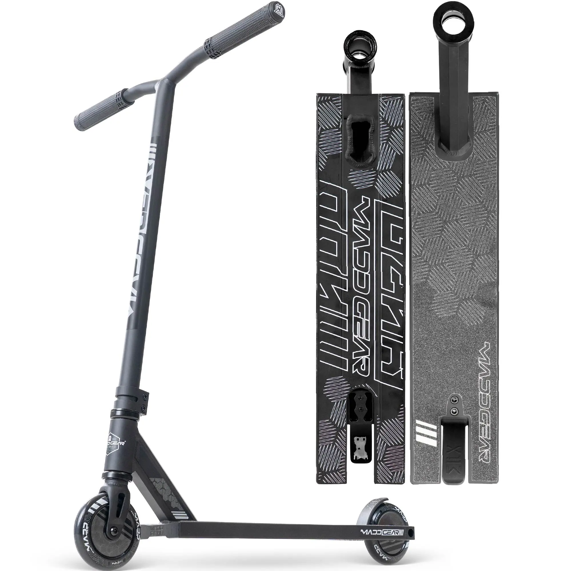 Madd Gear MG3 Zen Pro Scooter, Aluminum Lightweight Sports Scooter with Control Features, Rugged Design for Trick Performances - Black
