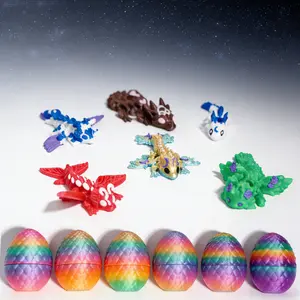 6Pcs 3D Printed Dragon Egg Set - Mini Easter Egg Toys & DIY Craft Kit for Stress Relief, Ages 5 to 12