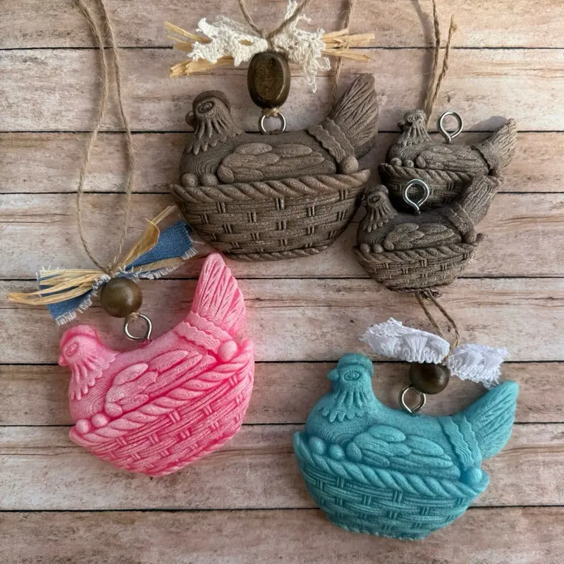 Hen on a nest car freshie air freshener