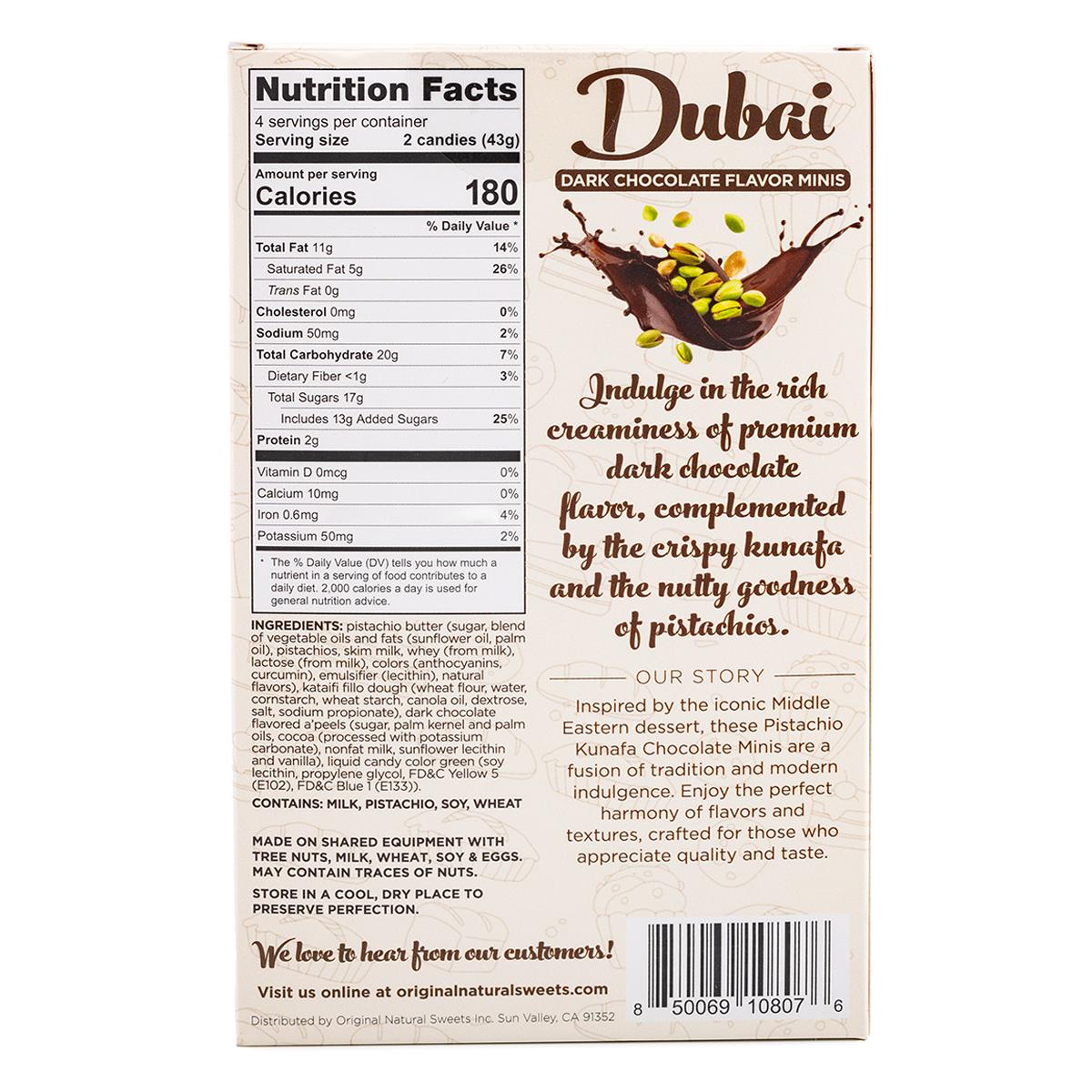 Dubai Chocolate Bar & Minis Milk & Dark Chocolate 3.2oz Original Natural Sweets Feel the Crunch Savor the Cream Delicate Layers of Kunafa Dubai Chocolate Bar & Minis Milk & Dark Chocolate 3.2oz Original Natural Sweets Feel the Crunch Savor the Cream Delicate Layers of Kunafa