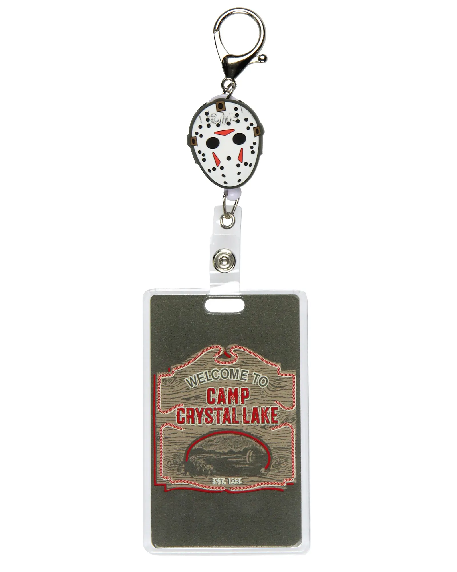 Friday The 13th Camp Crystal Lake Retractable ID Badge Lanyard Horror Jason Voorhees Mask, Lanyards For Id Badges Retractable, Name Tag Lanyards