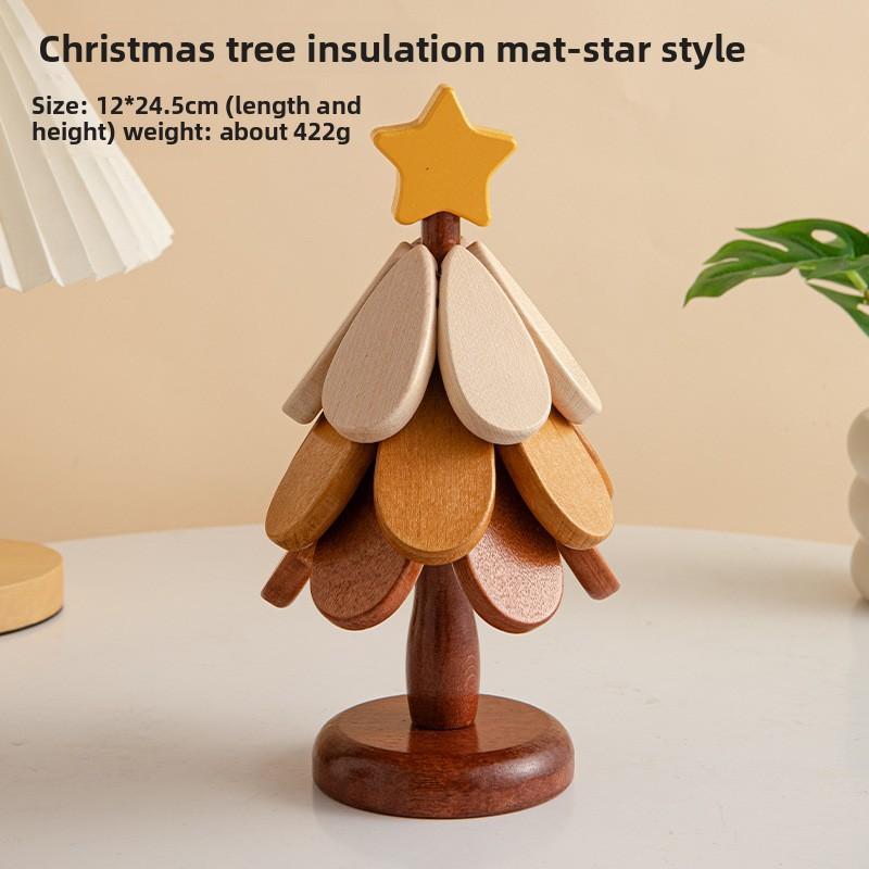 Wooden one tree coaster Solid wood home desktop decoration Dishes and dishes Insulation mat Water cup Drink placemat festival display Festival gift Christmas gift
